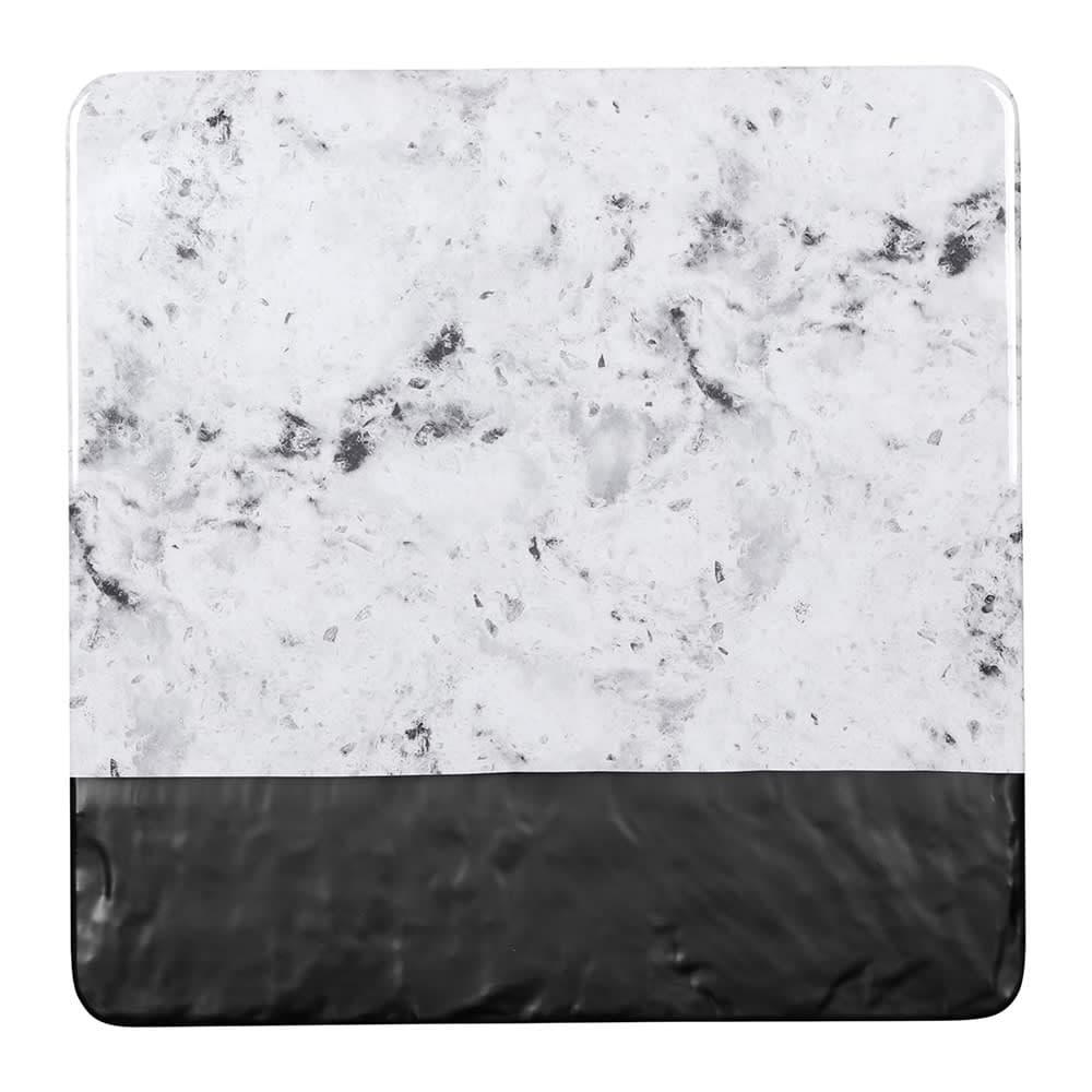 Elite Global Solutions 13" Square Horizon Slate Serving Board - Melamine, Black Slate/Faux Horizon Marble (M13SM-BH)