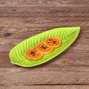 Elite Global Solutions 14" x 6 1/2" Leaf Shape Tropicana Platter - Melamine, Green (M1465PL-DG) thumbnail 7