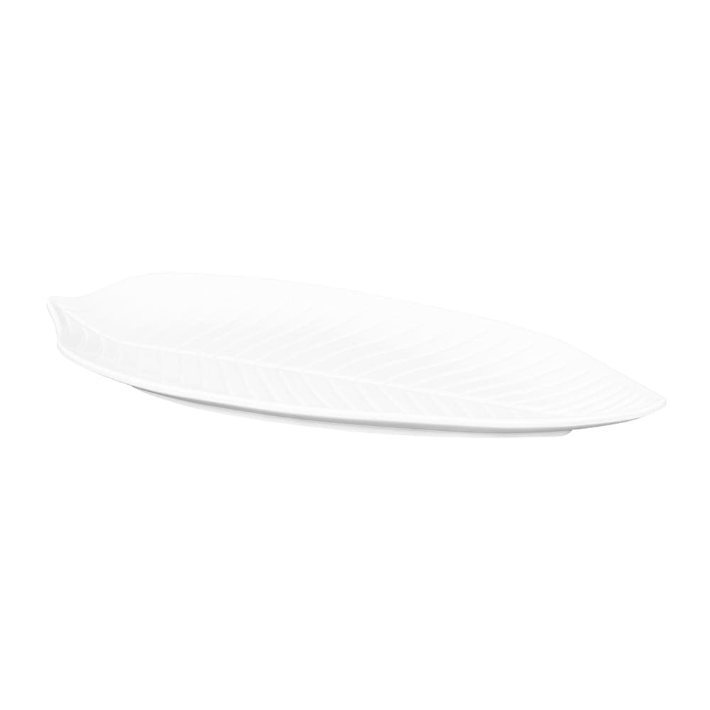 Elite Global Solutions 14" x 6 1/2" Leaf Shaped Tropicana Platter - Melamine, White (M1465PL-NW)