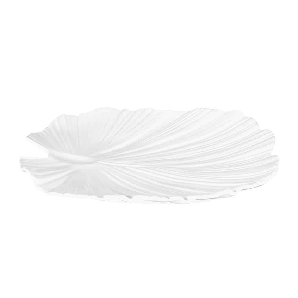 Elite Global Solutions 14" x 13 1/2" Leaf Shape Tropicana Platter - Melamine, White (M14PL-NW)