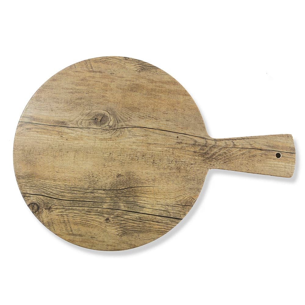 Elite Global Solutions 15" Round Fo Bwa Serving Board - Melamine, Faux Driftwood (M15RW-DW)