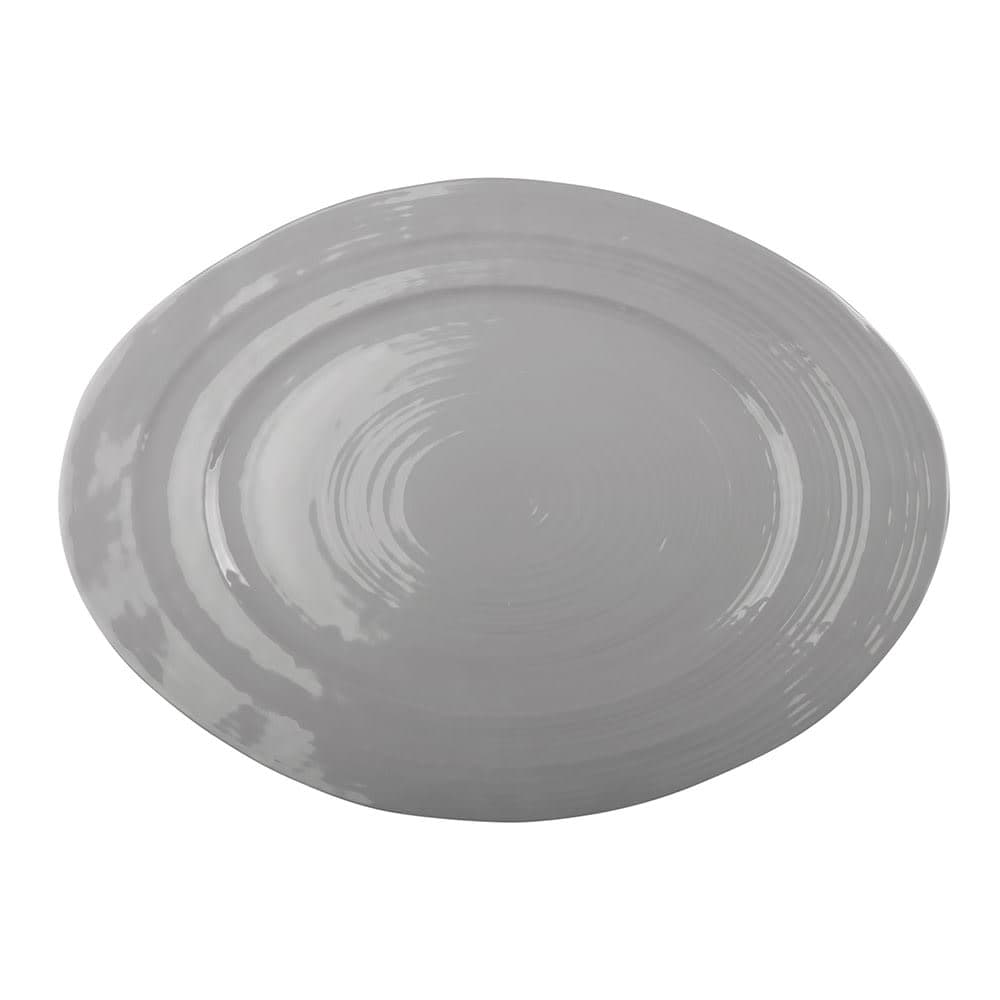 Elite Global Solutions 16 1/2" x 12" Oval Della Terra Dish - Melamine, Gray (M16512OV-G)