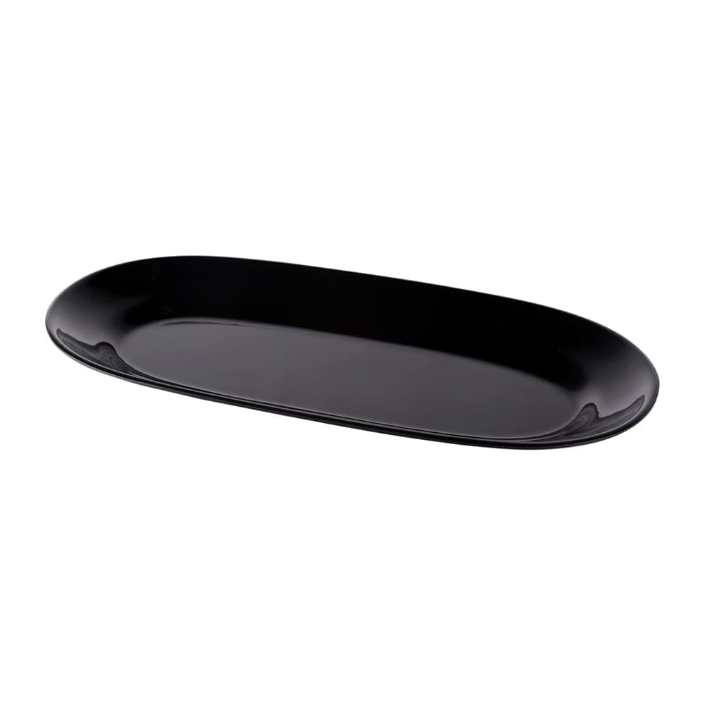 Elite Global Solutions 16 1/2" x 7 1/2" Oval Classic Platter - Melamine, Black (M17RC-B)