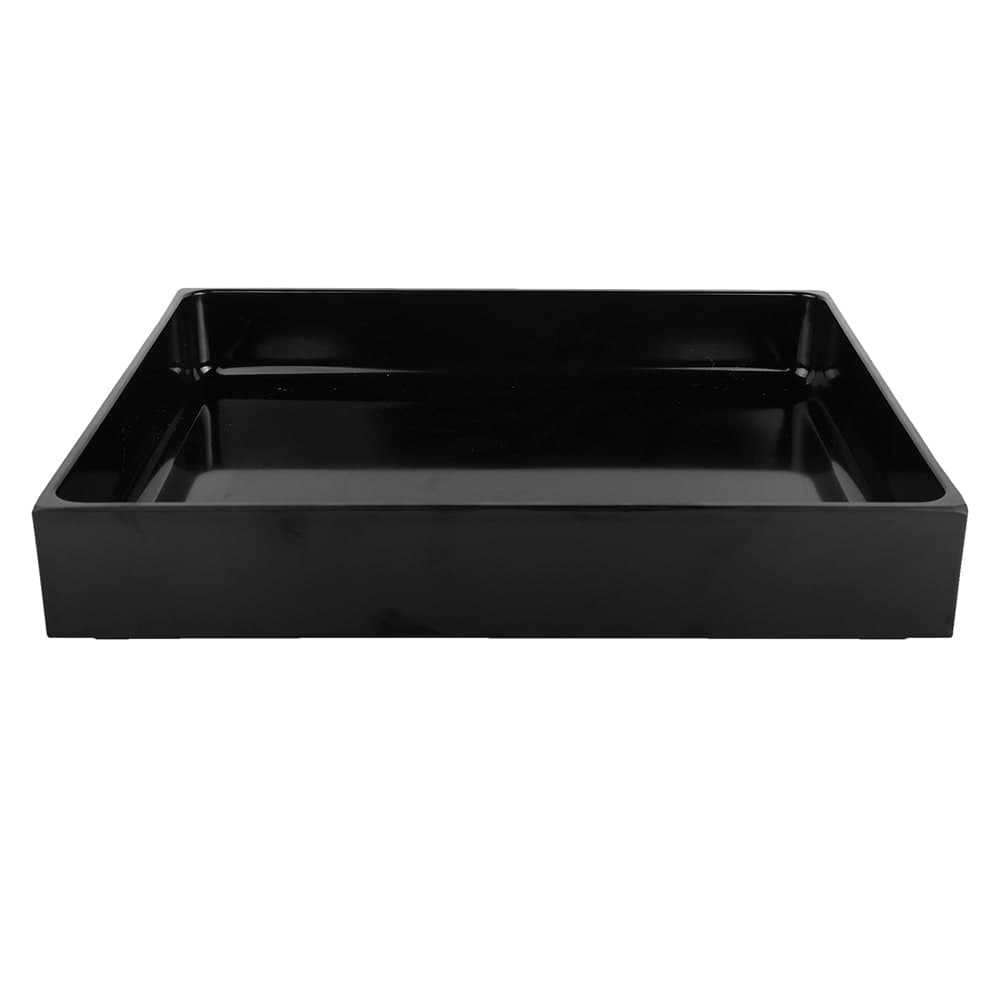 Elite Global Solutions Rectangular Modern European Food Pan - 12"L x 10"W x 2"H, Melamine, Black (M21012-B)