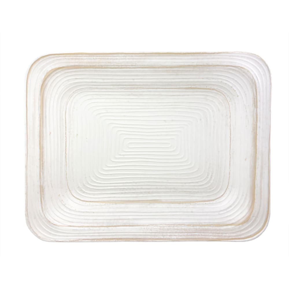 Elite Global Solutions 24" x 16 1/2" Rectangular Della Terra Dish - Melamine, Off White (M24165PLST-OWD)