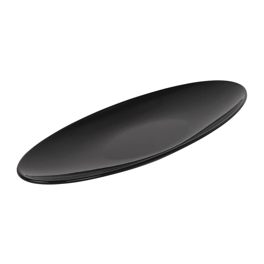 Elite Global Solutions 24" x 9" Oval Moderne Salmon Platter - Melamine, Black (M249SP-B)
