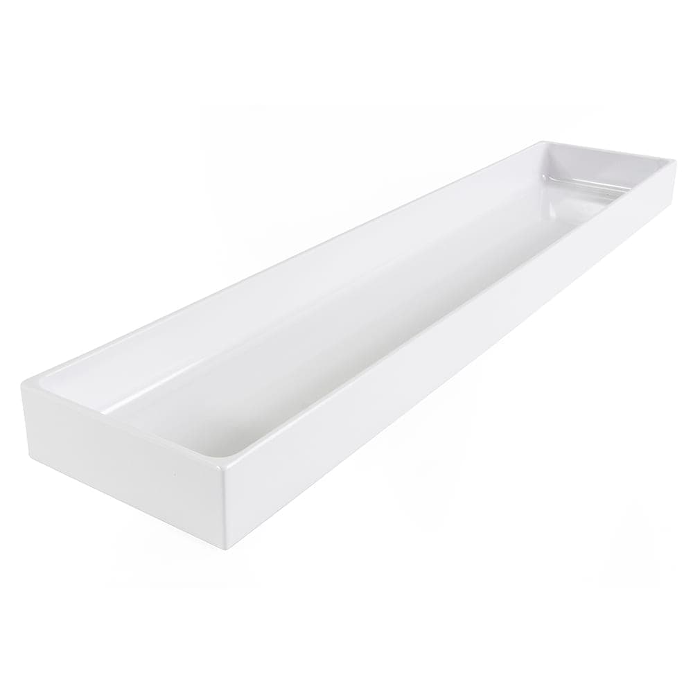 Elite Global Solutions Rectangular Modern European Food Pan - 30"L x 6"W x 2"H, Melamine, White (M6302-W)