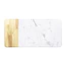 Elite Global Solutions Rectangular Sierra Serving Board - 14 1/4" x 7", Melamine, Faux Alder Wood/Carrera Marble (M714RCM-AWC) thumbnail 2