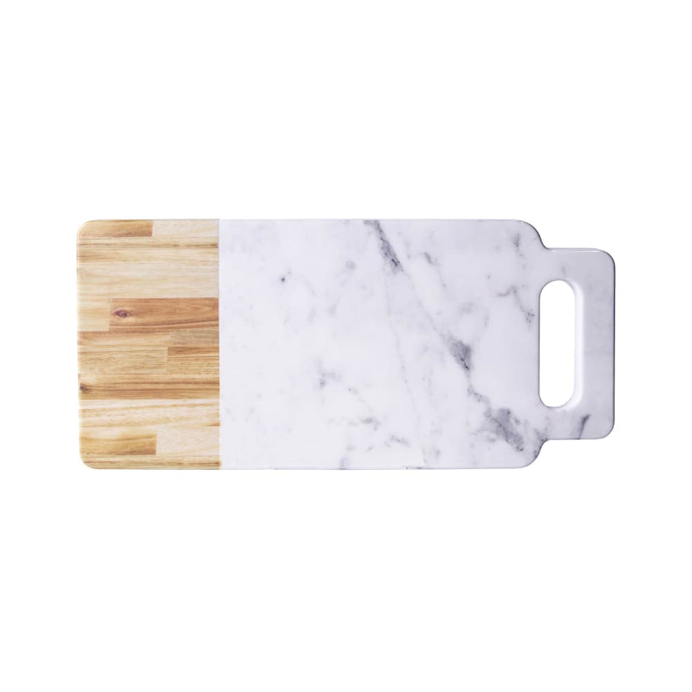 Elite Global Solutions Rectangular Sierra Serving Board - 15" x 7", Melamine, Faux Alder Wood/Carrera Marble (M715RCM-AWC)