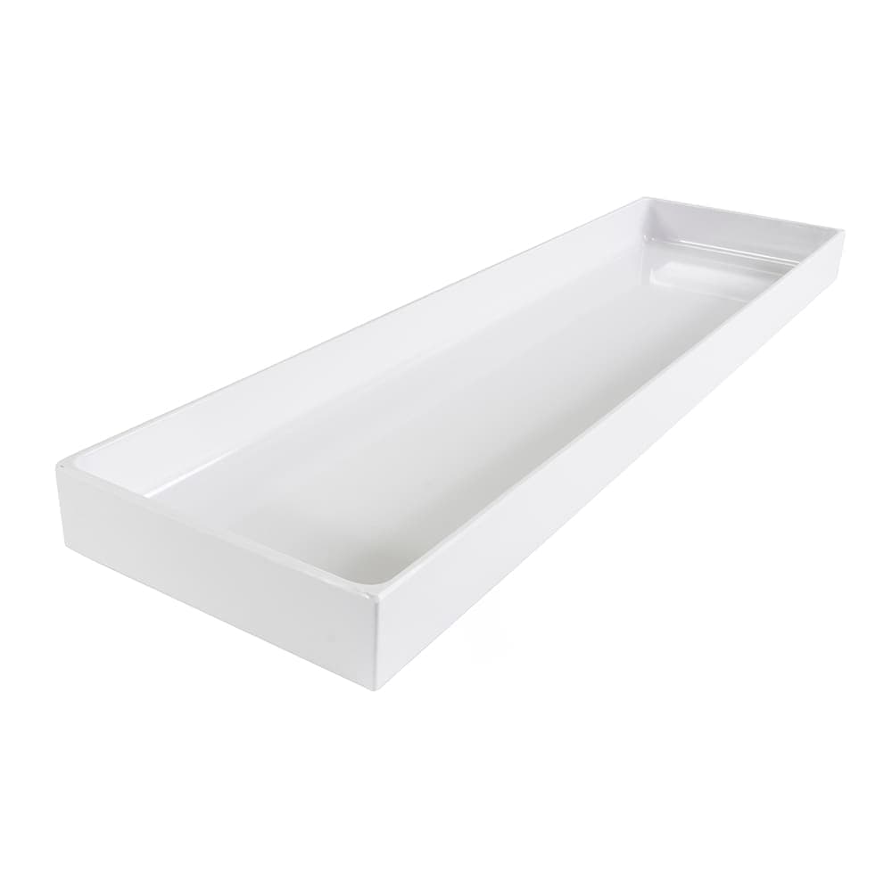 Elite Global Solutions Rectangular Modern European Food Pan - 30"L x 8"W x 2"H, Melamine, White (M8302-W)