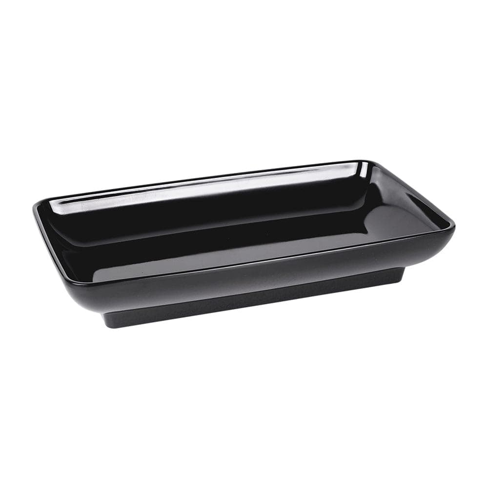 Elite Global Solutions 14 1/2" x 8 1/2" Rectangular Pappasan Platter - Melamine, Black (M85145-B)