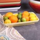 Elite Global Solutions 14 1/2" x 8 1/2" Rectangular Pappasan Platter - Melamine, Banana Crepe (M85145-BCY) thumbnail 6