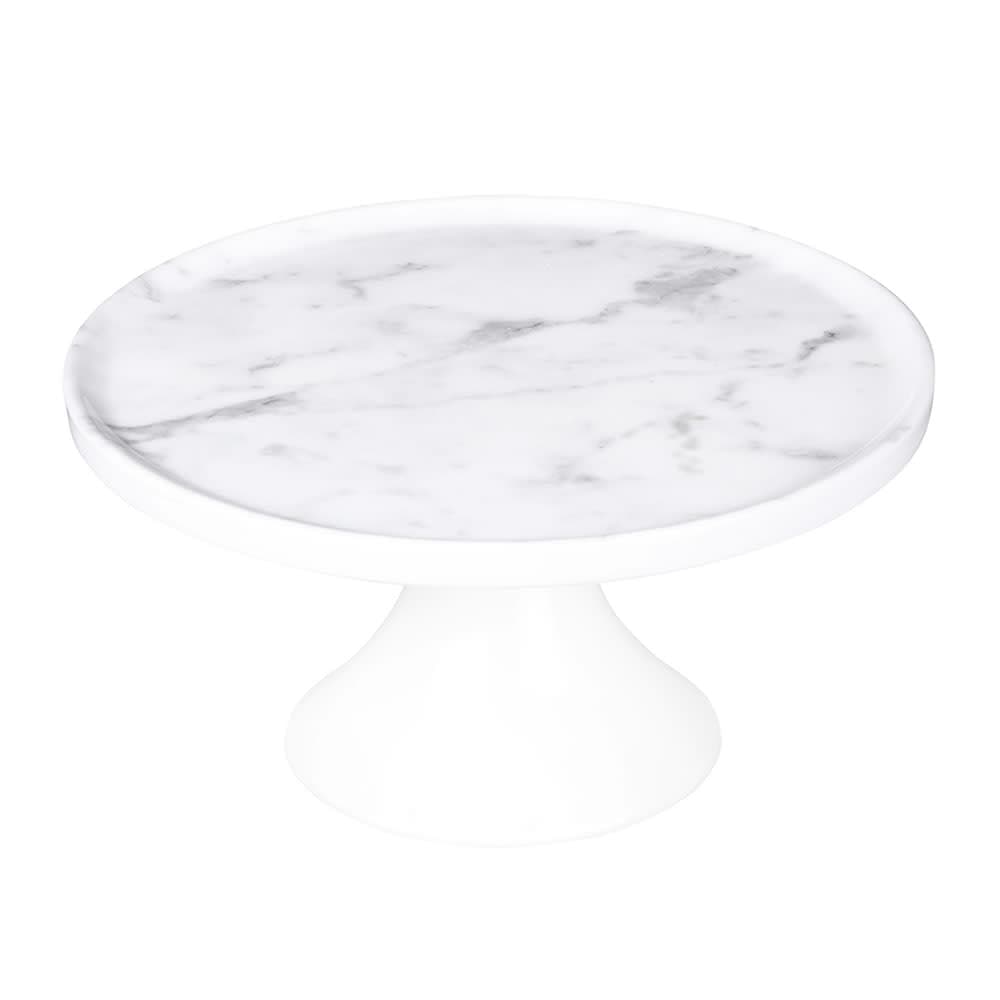 Elite Global Solutions 8" Round Sierra Plate Stand - Melamine, Faux Carrera Marble (M8RPKT-C)
