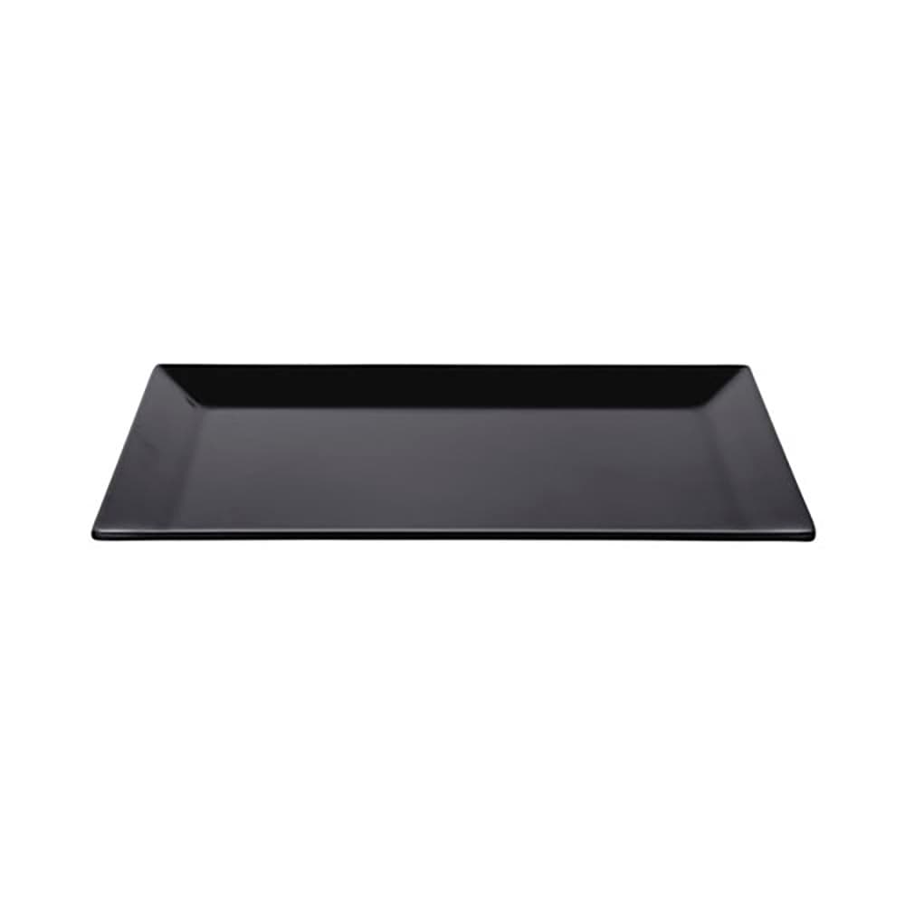 Elite Global Solutions 13 3/4" x 9" Rectangular Wave Platter - Melamine, Black (M914RC-B)