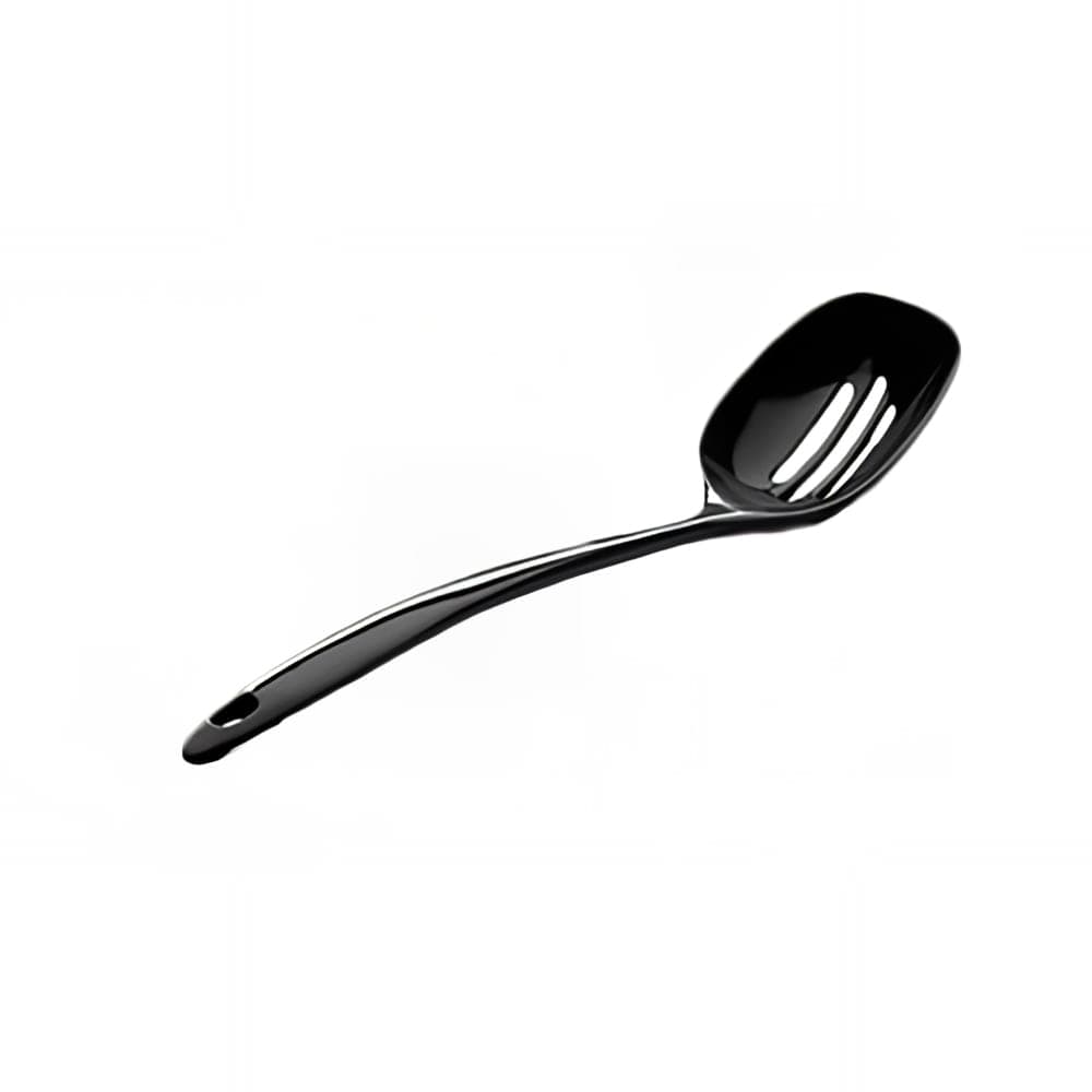 Elite Global Solutions 12" Slotted Serving Spoon - Melamine, Black (MSP12S-B)