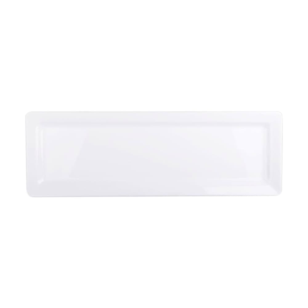 Elite Global Solutions 21" x 7" Rectangular Vogue Serving Platter - Melamine, White (Q2-V127-W)