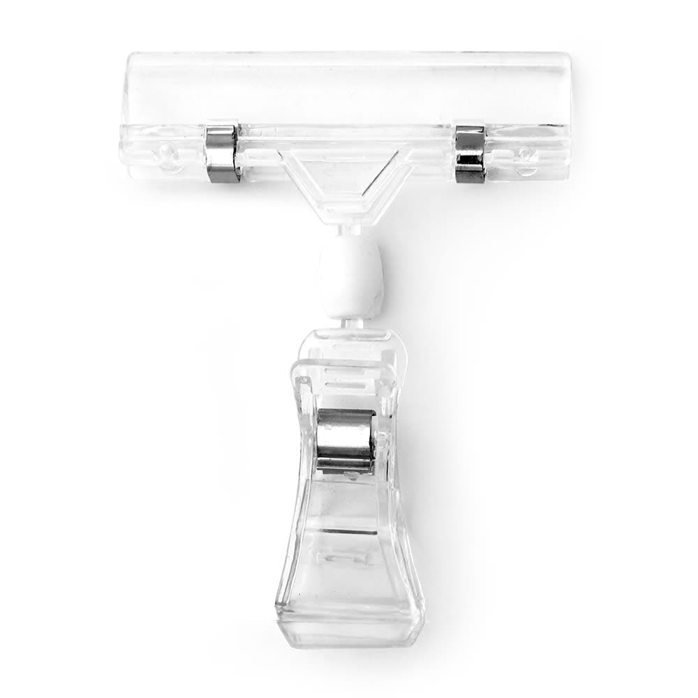 Elite Global Solutions Clip On Sign Holder - 3"W x 4"H, Plastic, Clear (TAGV06)