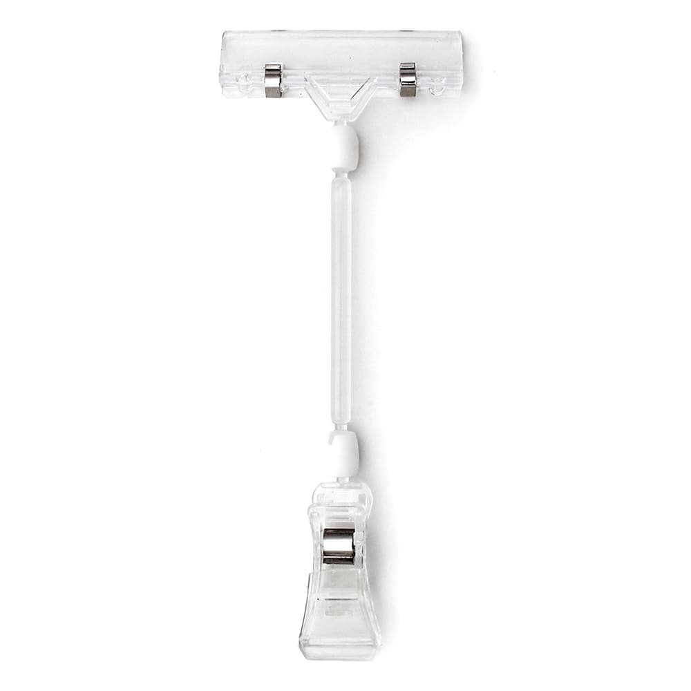 Elite Global Solutions Clip On Sign Holder - 3"W x 8"H, Plastic, Clear (TAGV08)