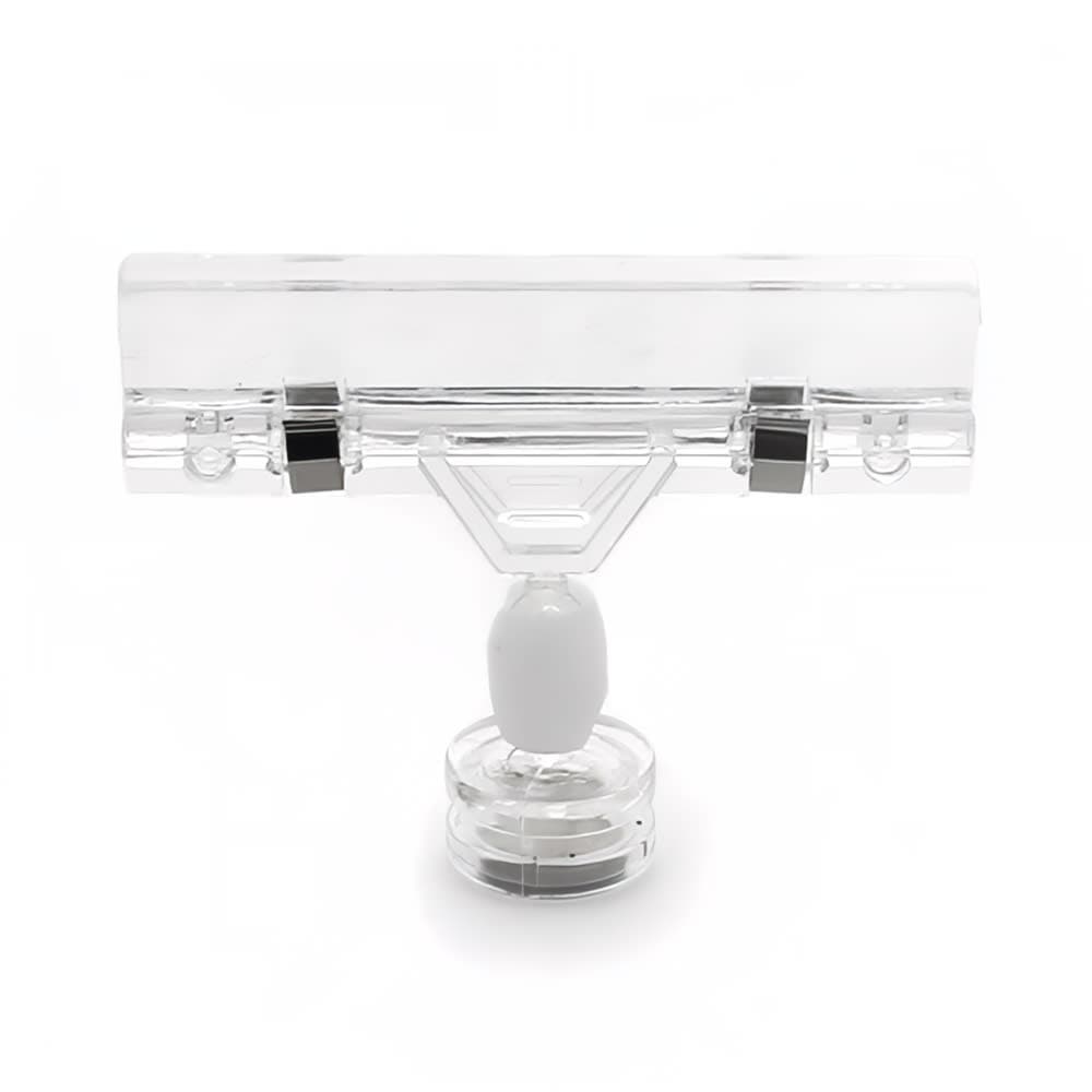 Elite Global Solutions Magnetic Clip On Sign Holder - 3"W x 2 1/2"H, Plastic, Clear (TAGV12)