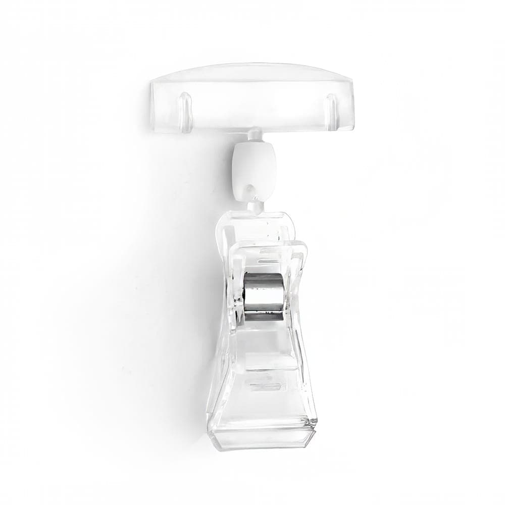 Elite Global Solutions Clip On Sign Holder - 2"W x 3 3/4"H, Plastic, Clear (TAGV32)