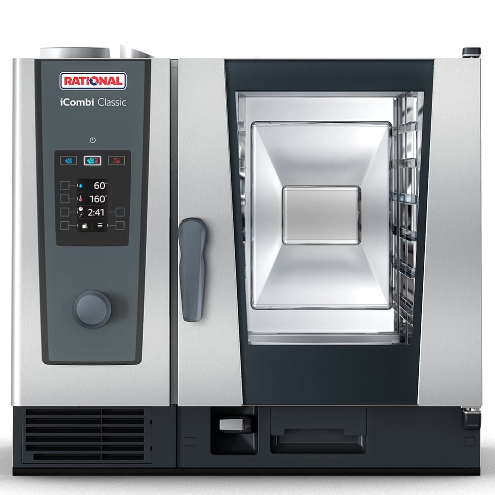 Rational ICC 6-HALF E 208/240V 3 PH Half Size Combi Oven - Boiler Based, 208-240v/3ph