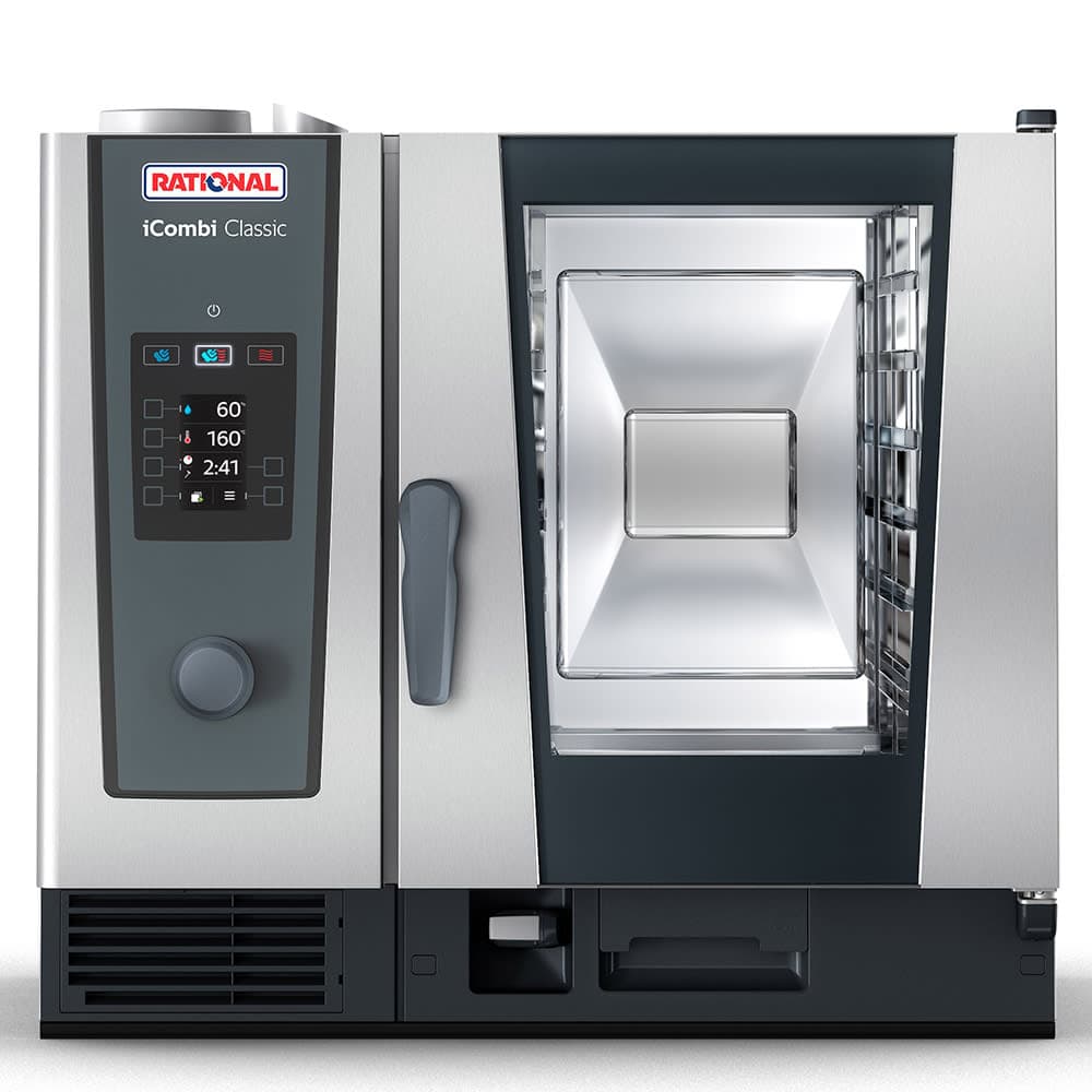Rational ICC 6-HALF E 208/240V 1 PH Half Size Combi Oven - Boiler Based, 208-240v/1ph