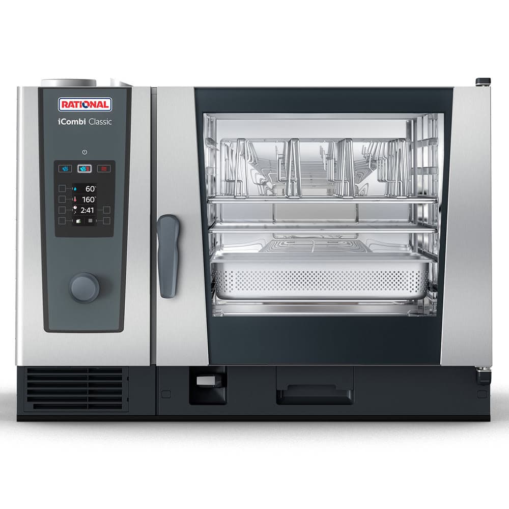 Rational ICC 6-FULL E 208/240V 3 PH Full Size Combi Oven - Boiler Based, 208-240v/3ph