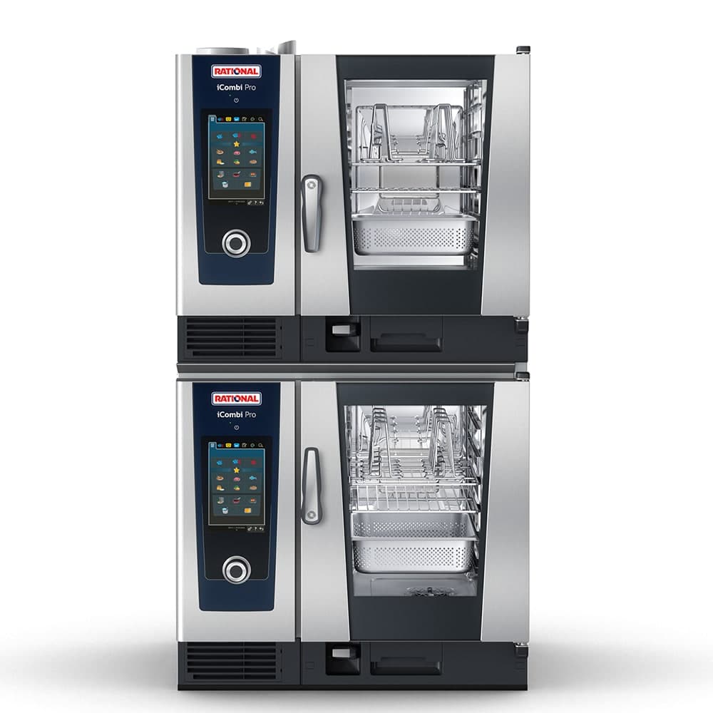 Rational ICP 6-HALF/6-HALF E 208/240V 3 PH Double Half Size Combi Oven - Boiler Based, 208-240v/3ph