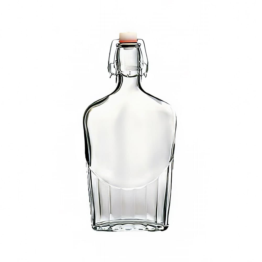 Steelite 4953Q676 8 1/2 oz Swing Top Pocket Flask - Glass, Clear
