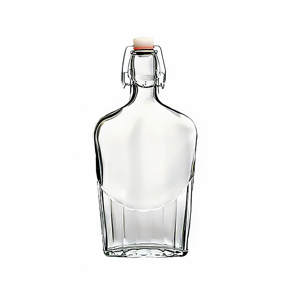 Steelite 4953Q677 17 oz Swing Top Pocket Flask - Glass, Clear