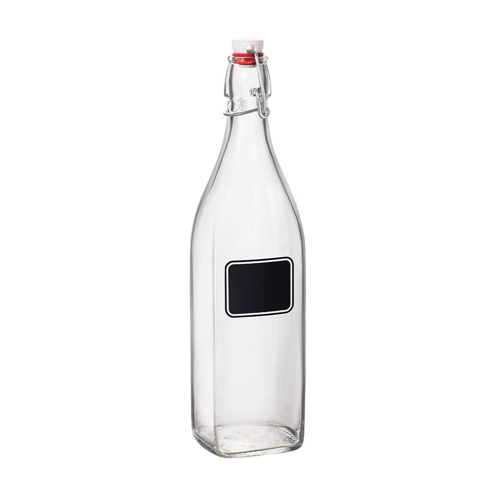 Steelite 4953Q815 17 oz Chalkboard Swing Top Bottle - Glass, Clear