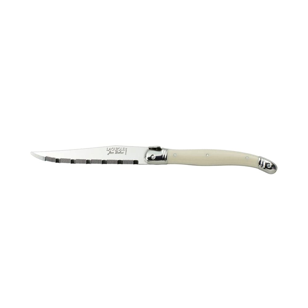 Laguiole 9" Laguiole Ivory Serrated Steak Knife w/ Plastic Handle, Stainless (5393S057)
