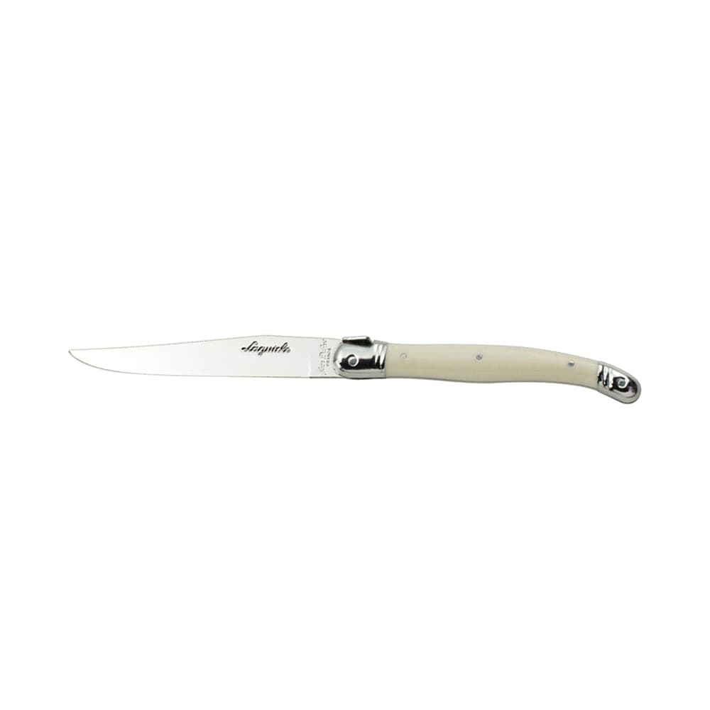 Laguiole 9" Laguiole Ivory Sharpened Steak Knife w/ Plastic Handle, Stainless (5393S077)