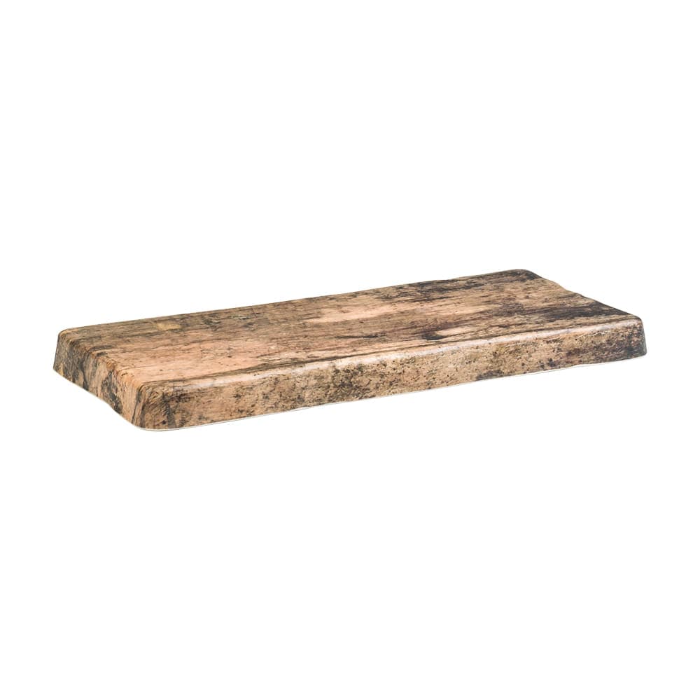 Steelite 7044DD075 Rectangular  Barn Wood Display Riser - 16"L x 7 1/2"W x 1"H - Melamine, Brown