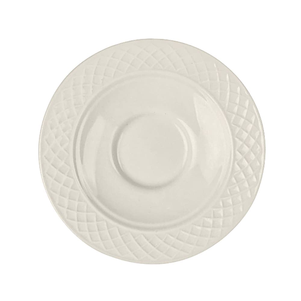 Homer Laughlin HL3287000 4 1/2" Round Gothic AD Saucer - China, Ivory