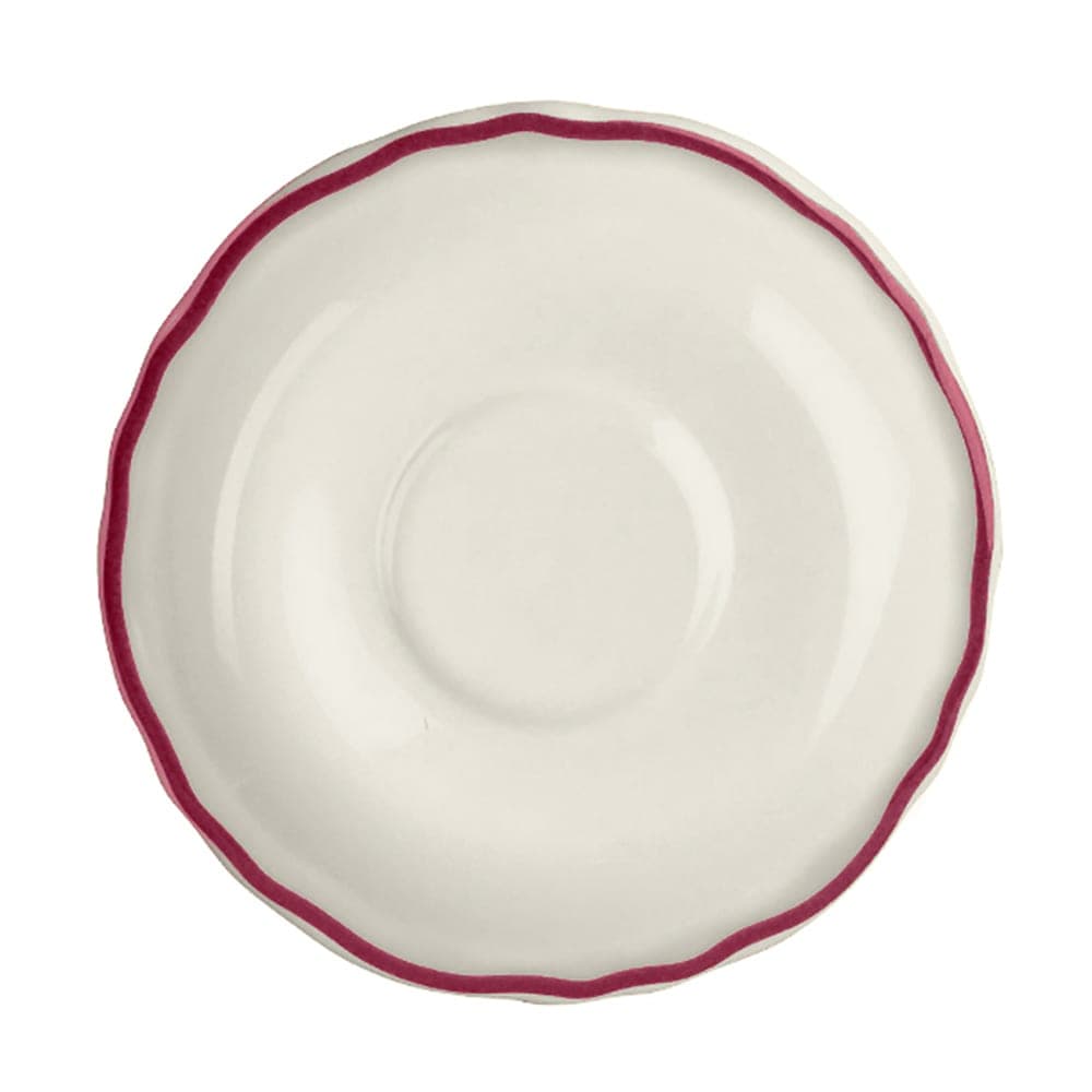 Homer Laughlin HL5800866 5 5/8" Round Styleline Saucer - China, Maroon