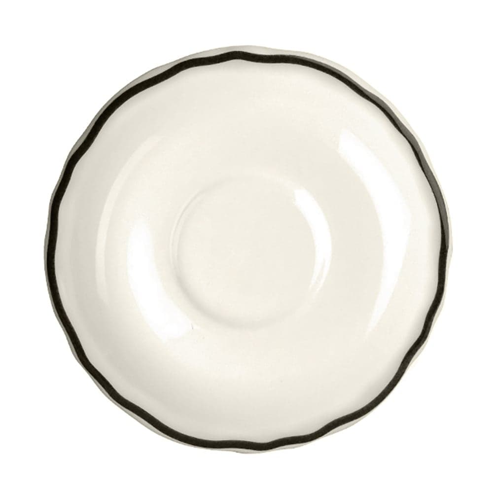 Homer Laughlin HL580847 5 5/8" Round Styleline Saucer - China, Black
