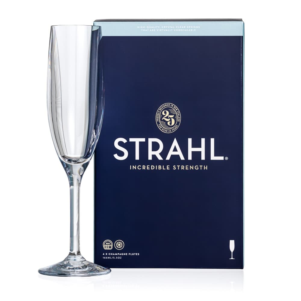 Strahl 5 1/2 oz Design Champagne Flute, Plastic, Clear (N402501)