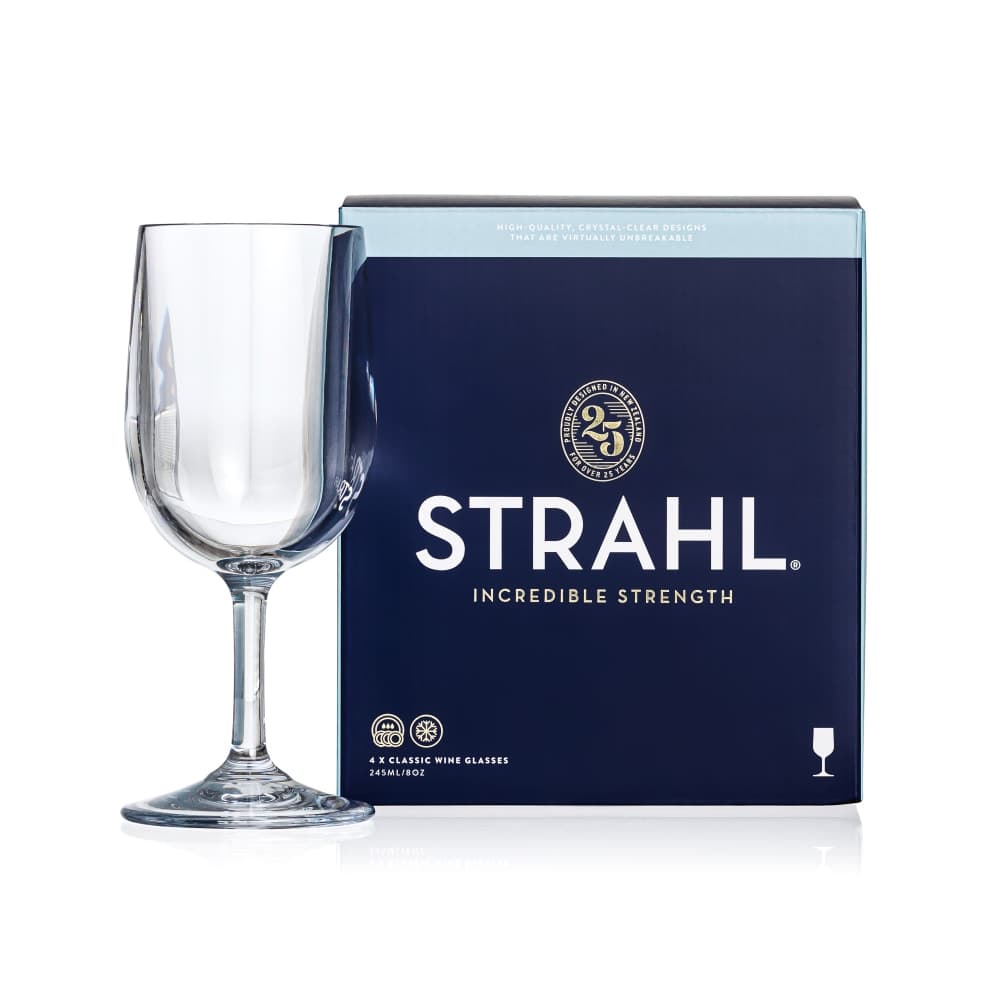 Strahl 8 oz Design Small Classic Wine Glass (4 pc), Plastic, Clear (N406801)
