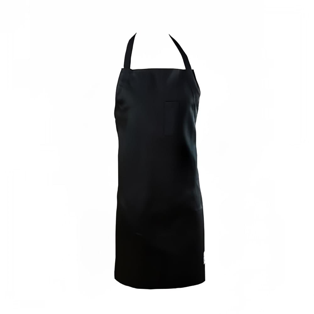 Chef Revival 1 Pocket Bib Apron w/ Adjustable Neck Strap - 29" x 34", Poly/Cotton, Black (412BA-BK)