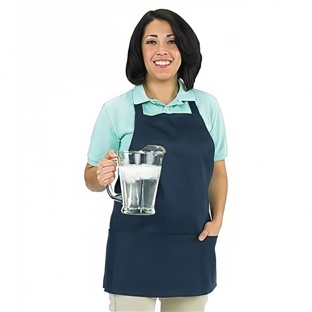 Chef Revival 3 Pocket Bib Apron w/ Adjustable Neck Strap - 28" x 25", Twill, Royal Blue (602BAFH-RB)