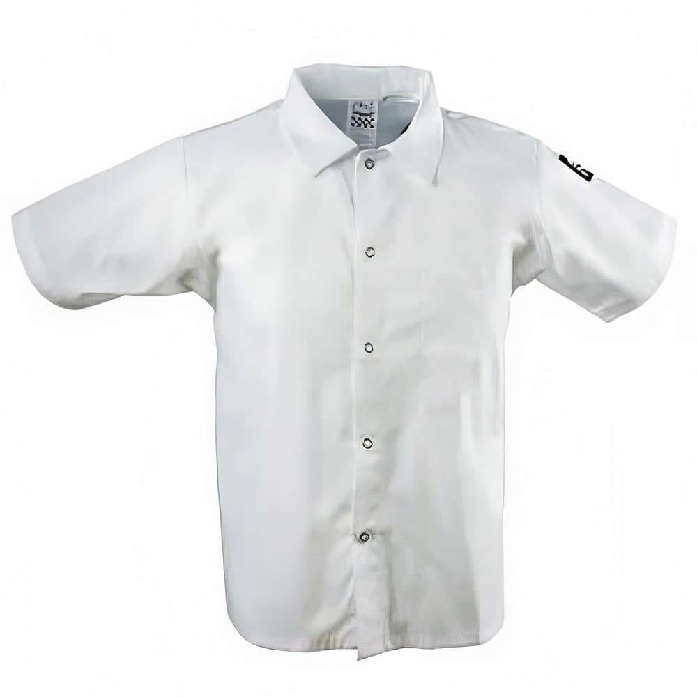 Chef Revival Chef's Shirt w/ Short Sleeves - Poly/Cotton, White, 3X (CS006WH-3X)