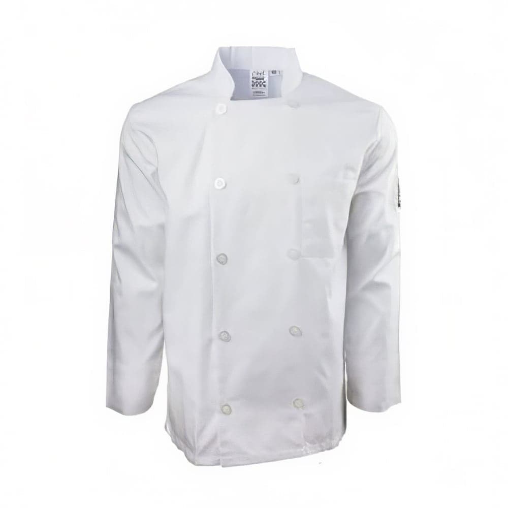 Chef Revival Chef's Jacket w/ Long Sleeves - Poly/Cotton, White, X-Small (J100-XS)