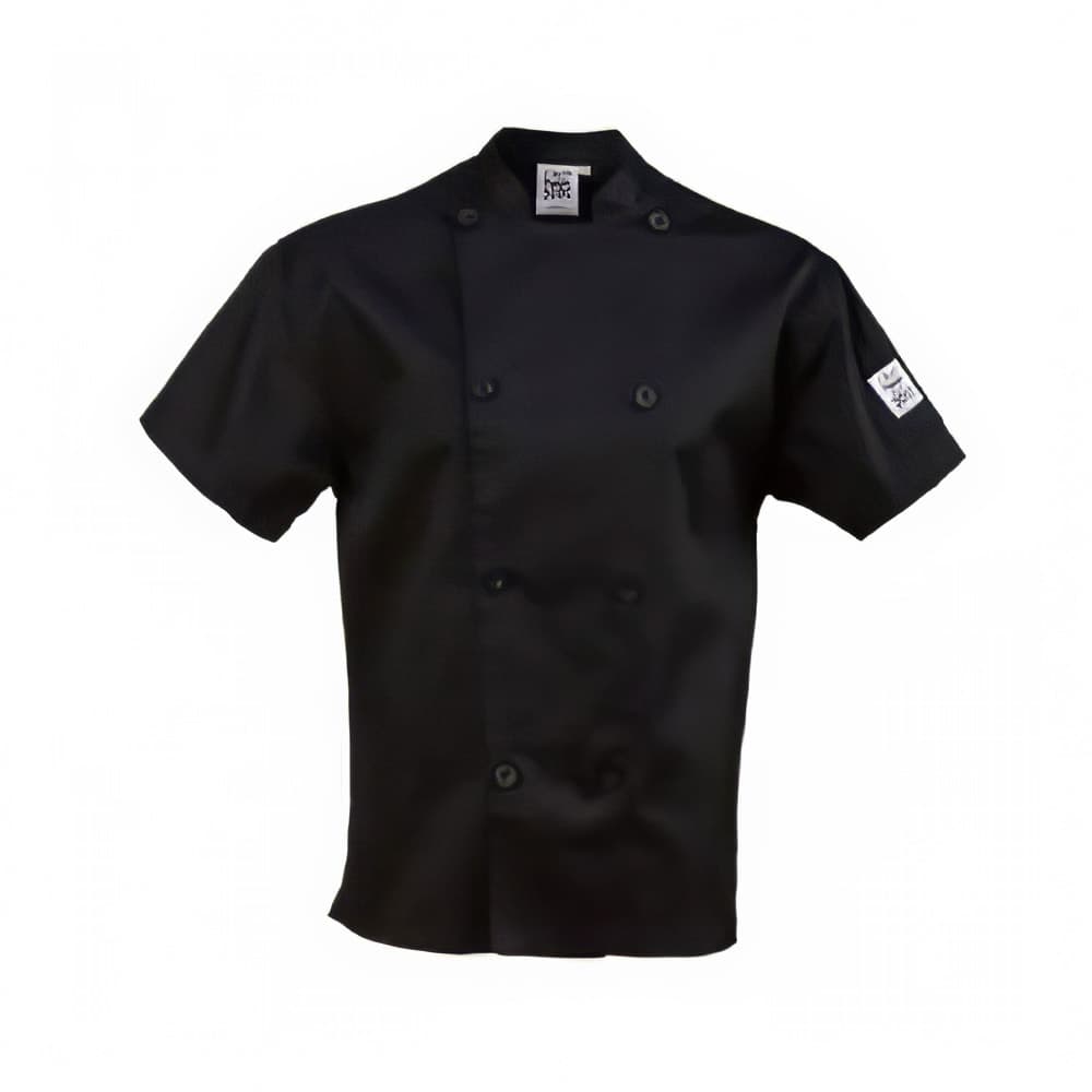 Chef Revival Chef's Jacket w/ Short Sleeves - Poly/Cotton, Black, 2X (J205BK-2X)