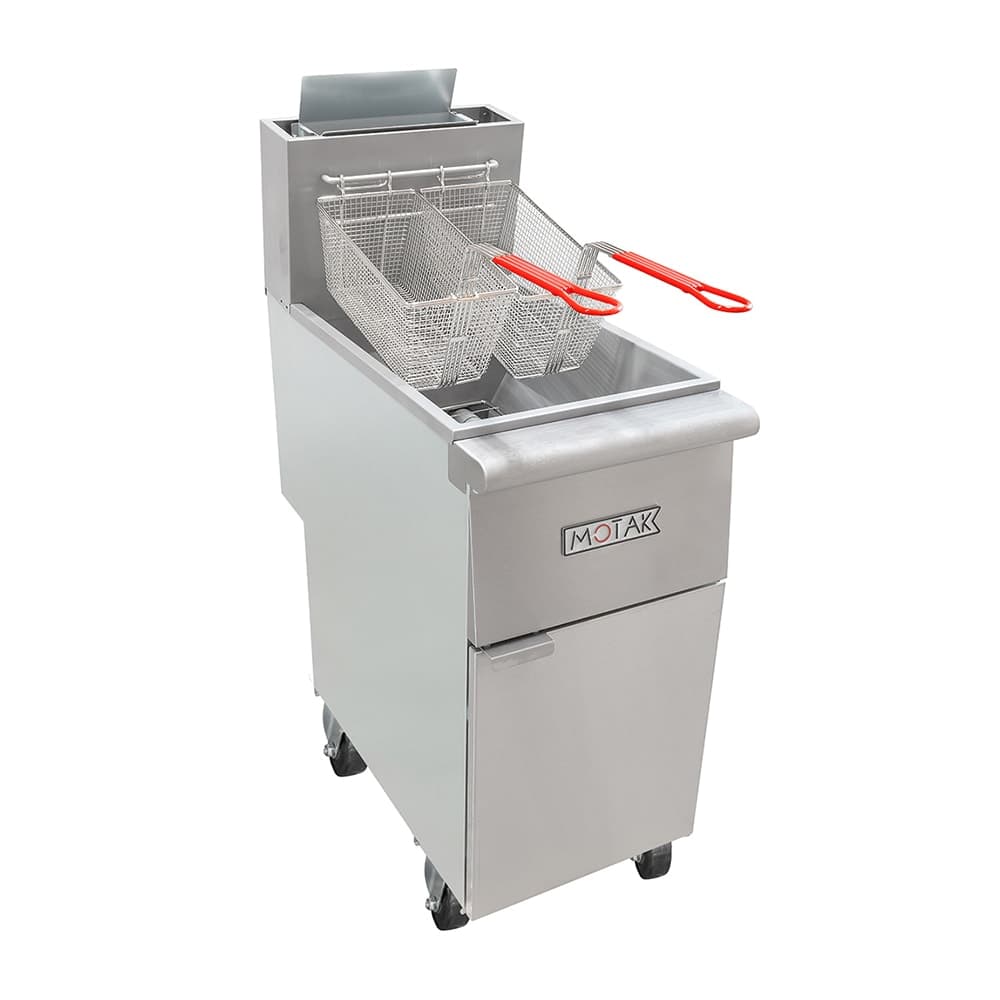 MoTak MGF3-N-C Gas Fryer - (1) 40 lb Vat, Floor Model, Natural Gas