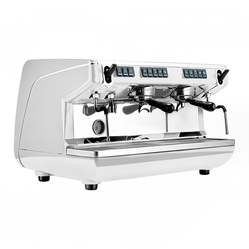 Nuova Simonelli Automatic Volumetric Espresso Machine w/ (2) Groups & 11 liter Boiler - 220v/1ph, Pearl (APPIA LIFE 2GR VOL)