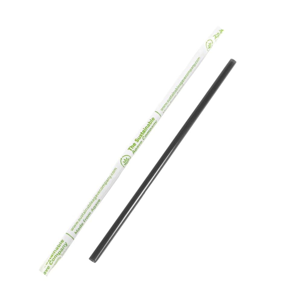 Sustainable Agave 8" Wrapped Straws - Upcycled Agave, Black (ASE216BPPB)