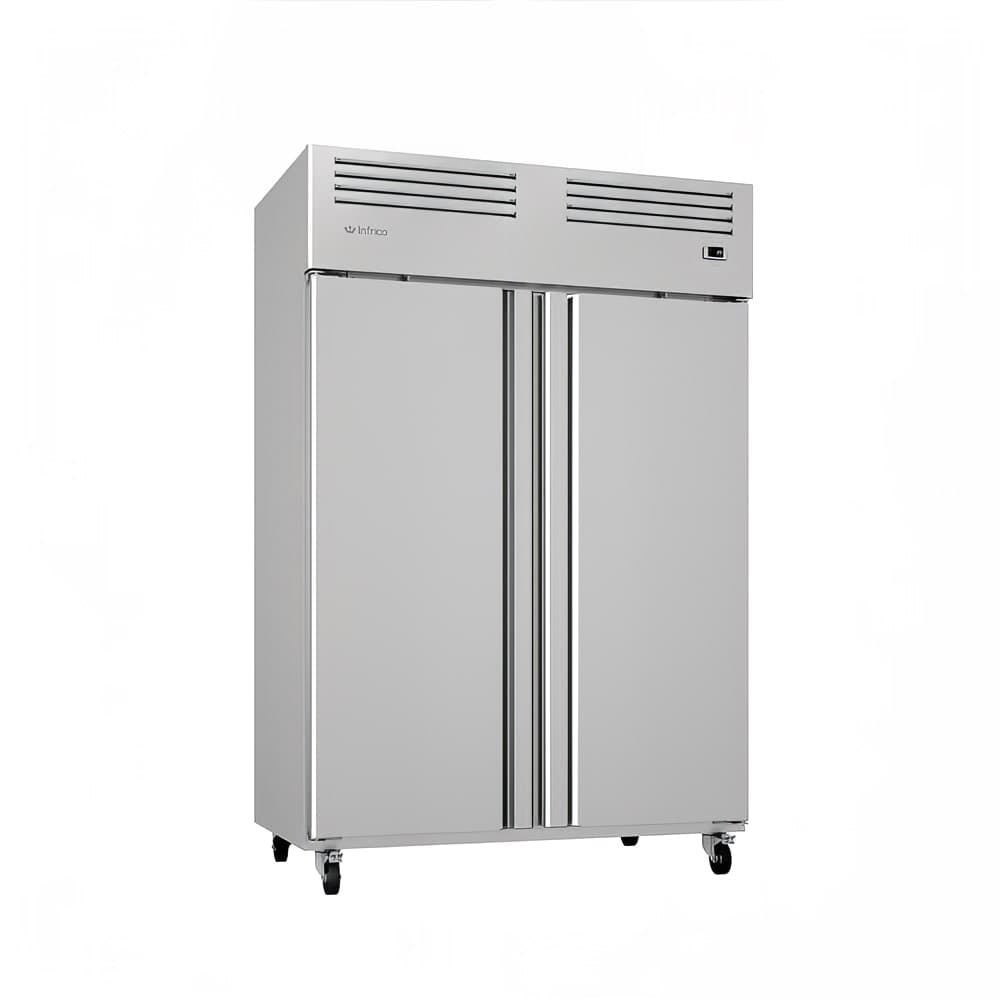 Infrico IRR-AGB49 54 1/2" Two Section Reach In Refrigerator, (2) Left/Right Hinge Solid Doors, 115v