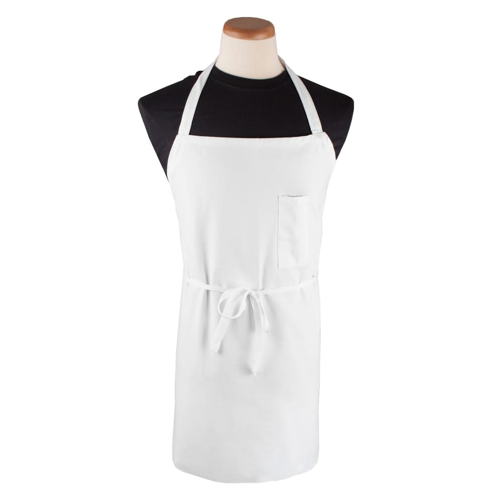 Chef Revival Bib Apron - 32" x 32 1/2", Cotton/Poly, White (BIAWH)