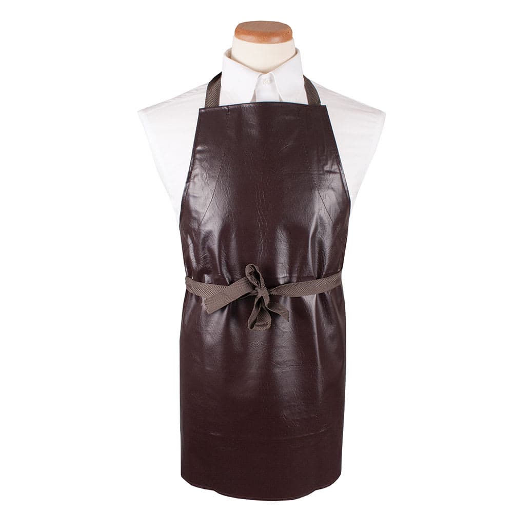 Chef Revival Bib Apron - 26" x 28", Vinyl, Brown (CLVA-1)